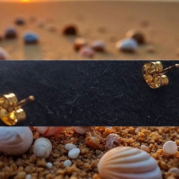 Gold Anchor Drop Earrings 18k Plated - Picture 4 of 6